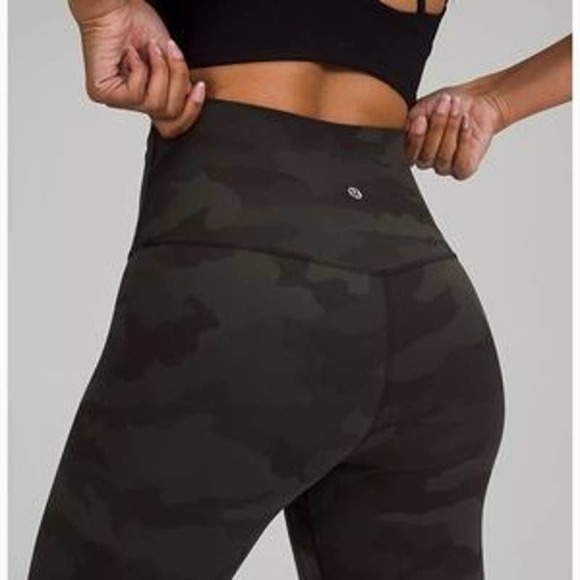 lululemon athletica Pants - Lululemon Align High Rise Crop 21" Heritage 365 Camo Dark Olive Sz 6 Nulu